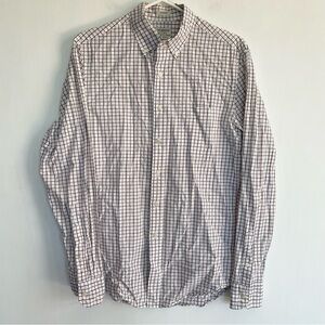 J. Crew Classic Fit Button Down Shirt White Patterned Organic Cotton Size S